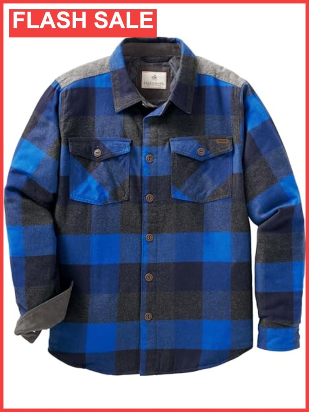 Quilted Flannel Shirt Jacket Insulated Button Down Plaid Heavyweight